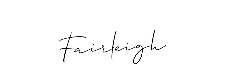 Use a signature maker to create a handwritten signature online. With this signature software, you can design (Allison_Script) your own signature for name Fairleigh. Fairleigh signature style 2 images and pictures png
