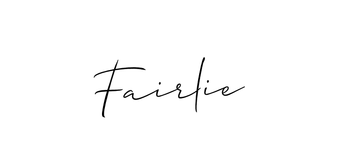 Design your own signature with our free online signature maker. With this signature software, you can create a handwritten (Allison_Script) signature for name Fairlie. Fairlie signature style 2 images and pictures png