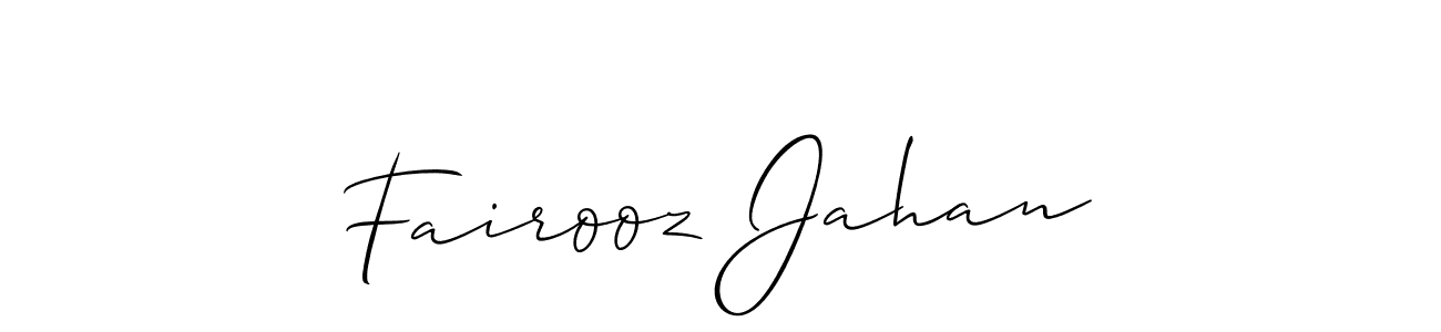 Allison_Script is a professional signature style that is perfect for those who want to add a touch of class to their signature. It is also a great choice for those who want to make their signature more unique. Get Fairooz Jahan name to fancy signature for free. Fairooz Jahan signature style 2 images and pictures png