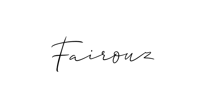 Also we have Fairouz name is the best signature style. Create professional handwritten signature collection using Allison_Script autograph style. Fairouz signature style 2 images and pictures png