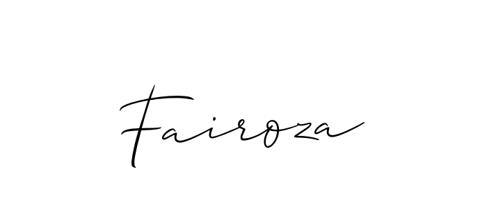 How to make Fairoza signature? Allison_Script is a professional autograph style. Create handwritten signature for Fairoza name. Fairoza signature style 2 images and pictures png