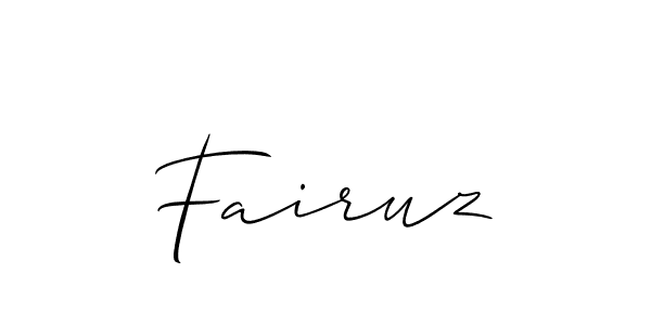 if you are searching for the best signature style for your name Fairuz. so please give up your signature search. here we have designed multiple signature styles  using Allison_Script. Fairuz signature style 2 images and pictures png