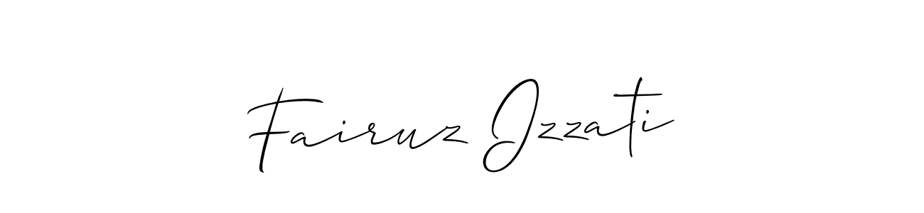 The best way (Allison_Script) to make a short signature is to pick only two or three words in your name. The name Fairuz Izzati include a total of six letters. For converting this name. Fairuz Izzati signature style 2 images and pictures png