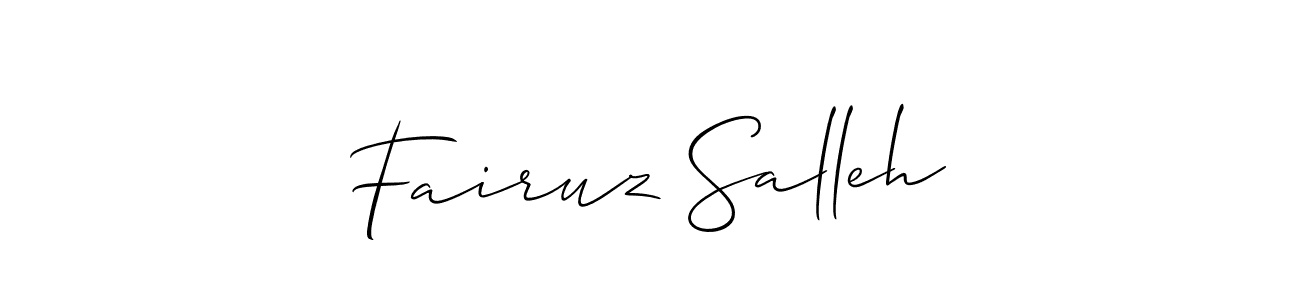 Allison_Script is a professional signature style that is perfect for those who want to add a touch of class to their signature. It is also a great choice for those who want to make their signature more unique. Get Fairuz Salleh name to fancy signature for free. Fairuz Salleh signature style 2 images and pictures png