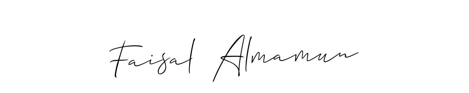 Make a short Faisal  Almamun signature style. Manage your documents anywhere anytime using Allison_Script. Create and add eSignatures, submit forms, share and send files easily. Faisal  Almamun signature style 2 images and pictures png