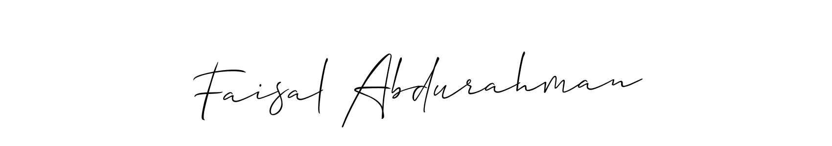 Faisal Abdurahman stylish signature style. Best Handwritten Sign (Allison_Script) for my name. Handwritten Signature Collection Ideas for my name Faisal Abdurahman. Faisal Abdurahman signature style 2 images and pictures png