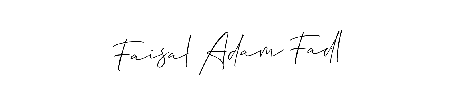 Also You can easily find your signature by using the search form. We will create Faisal Adam Fadl name handwritten signature images for you free of cost using Allison_Script sign style. Faisal Adam Fadl signature style 2 images and pictures png