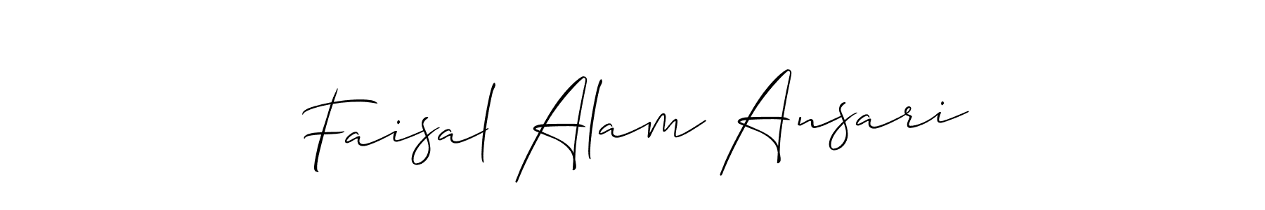 How to make Faisal Alam Ansari name signature. Use Allison_Script style for creating short signs online. This is the latest handwritten sign. Faisal Alam Ansari signature style 2 images and pictures png