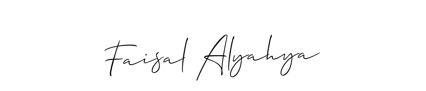 Allison_Script is a professional signature style that is perfect for those who want to add a touch of class to their signature. It is also a great choice for those who want to make their signature more unique. Get Faisal Alyahya name to fancy signature for free. Faisal Alyahya signature style 2 images and pictures png