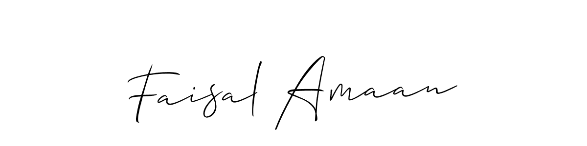 Also You can easily find your signature by using the search form. We will create Faisal Amaan name handwritten signature images for you free of cost using Allison_Script sign style. Faisal Amaan signature style 2 images and pictures png