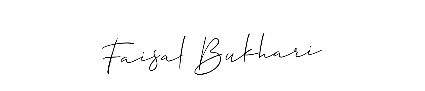 How to make Faisal Bukhari name signature. Use Allison_Script style for creating short signs online. This is the latest handwritten sign. Faisal Bukhari signature style 2 images and pictures png