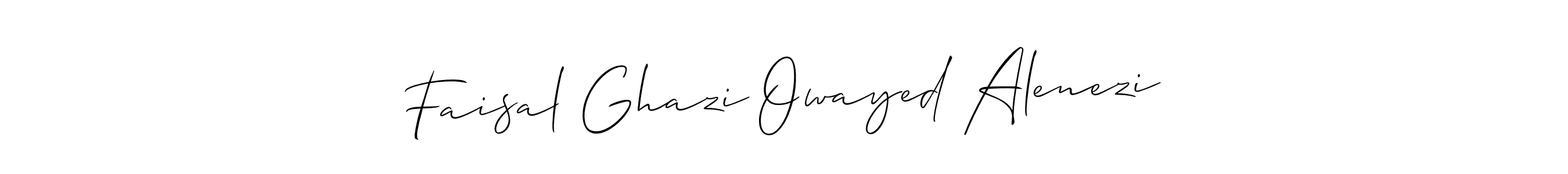 Create a beautiful signature design for name Faisal Ghazi Owayed Alenezi. With this signature (Allison_Script) fonts, you can make a handwritten signature for free. Faisal Ghazi Owayed Alenezi signature style 2 images and pictures png