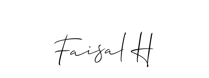 Use a signature maker to create a handwritten signature online. With this signature software, you can design (Allison_Script) your own signature for name Faisal H. Faisal H signature style 2 images and pictures png