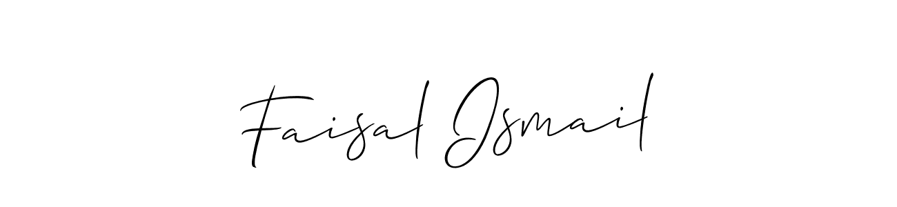 Make a short Faisal Ismail signature style. Manage your documents anywhere anytime using Allison_Script. Create and add eSignatures, submit forms, share and send files easily. Faisal Ismail signature style 2 images and pictures png