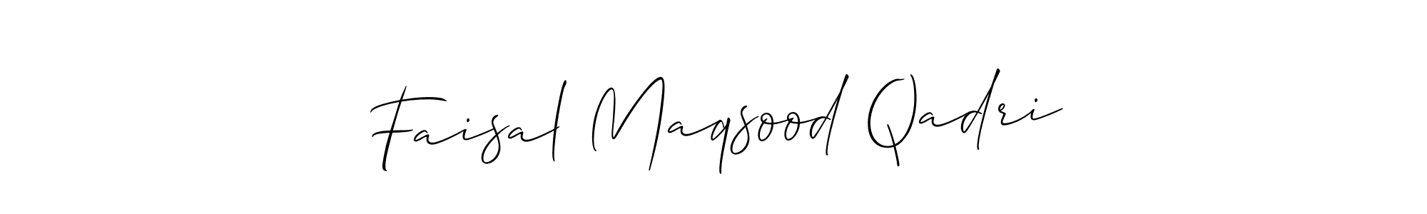 Use a signature maker to create a handwritten signature online. With this signature software, you can design (Allison_Script) your own signature for name Faisal Maqsood Qadri. Faisal Maqsood Qadri signature style 2 images and pictures png