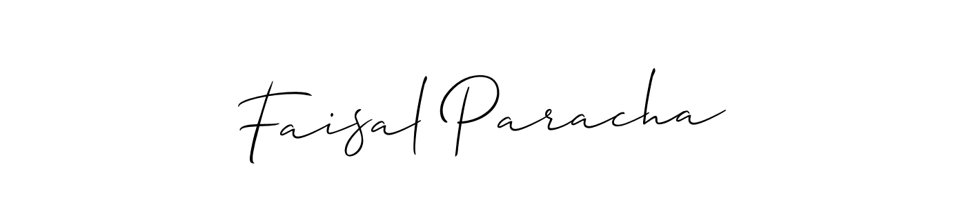 How to make Faisal Paracha name signature. Use Allison_Script style for creating short signs online. This is the latest handwritten sign. Faisal Paracha signature style 2 images and pictures png