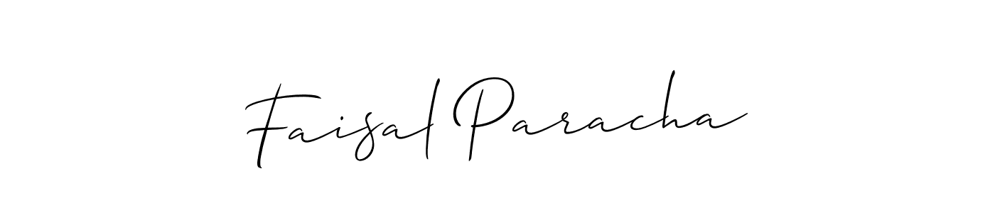 Use a signature maker to create a handwritten signature online. With this signature software, you can design (Allison_Script) your own signature for name Faisal Paracha. Faisal Paracha signature style 2 images and pictures png