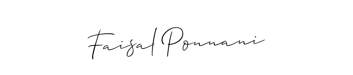 How to make Faisal Ponnani name signature. Use Allison_Script style for creating short signs online. This is the latest handwritten sign. Faisal Ponnani signature style 2 images and pictures png