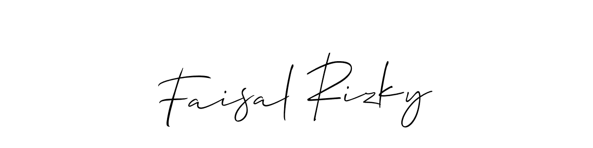 Make a beautiful signature design for name Faisal Rizky. With this signature (Allison_Script) style, you can create a handwritten signature for free. Faisal Rizky signature style 2 images and pictures png