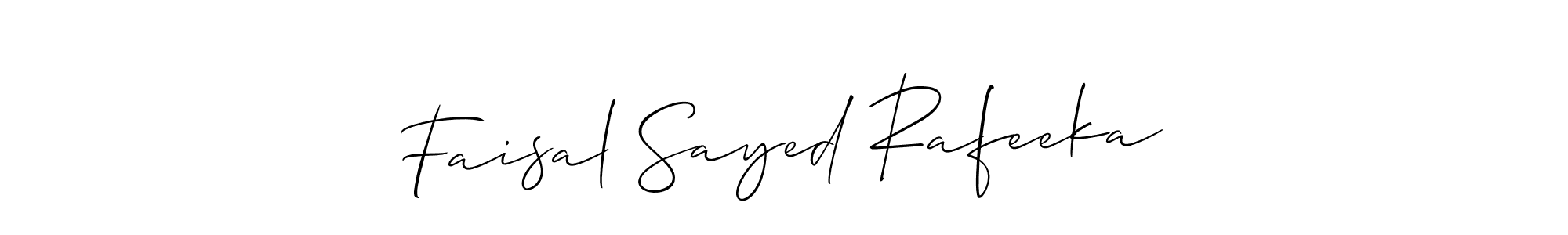 Create a beautiful signature design for name Faisal Sayed Rafeeka. With this signature (Allison_Script) fonts, you can make a handwritten signature for free. Faisal Sayed Rafeeka signature style 2 images and pictures png