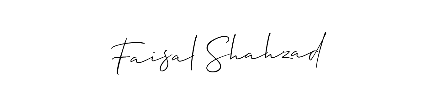 Make a beautiful signature design for name Faisal Shahzad. With this signature (Allison_Script) style, you can create a handwritten signature for free. Faisal Shahzad signature style 2 images and pictures png