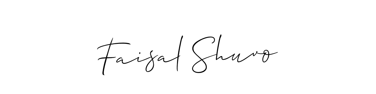 Also we have Faisal Shuvo name is the best signature style. Create professional handwritten signature collection using Allison_Script autograph style. Faisal Shuvo signature style 2 images and pictures png