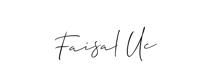 Use a signature maker to create a handwritten signature online. With this signature software, you can design (Allison_Script) your own signature for name Faisal Uc. Faisal Uc signature style 2 images and pictures png