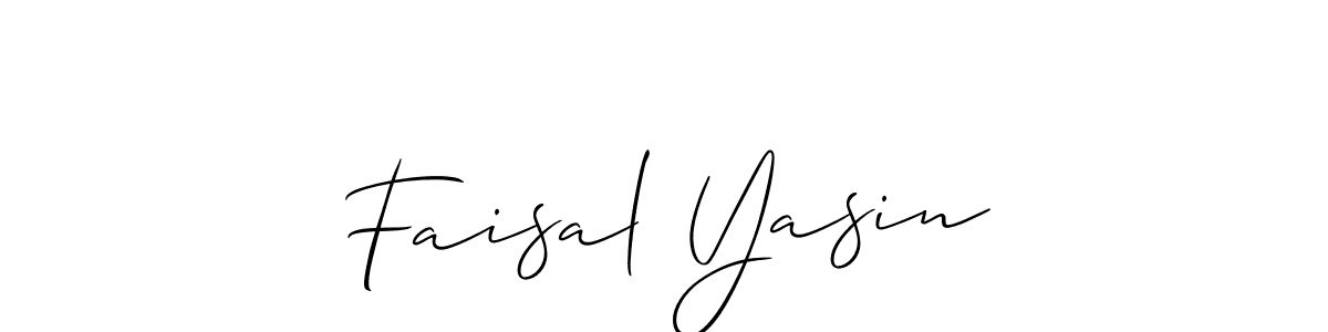 Create a beautiful signature design for name Faisal Yasin. With this signature (Allison_Script) fonts, you can make a handwritten signature for free. Faisal Yasin signature style 2 images and pictures png
