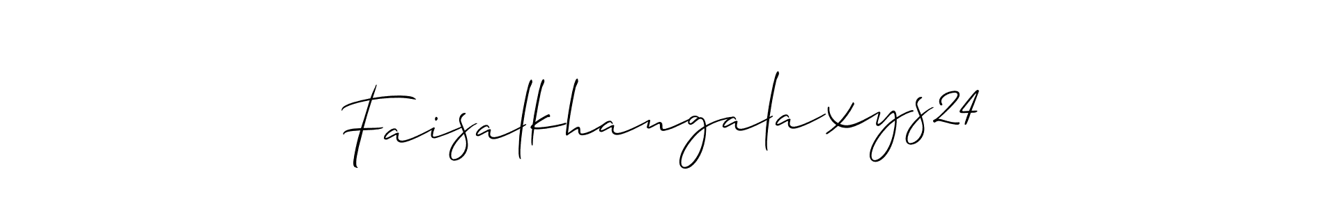 How to make Faisalkhangalaxys24 name signature. Use Allison_Script style for creating short signs online. This is the latest handwritten sign. Faisalkhangalaxys24 signature style 2 images and pictures png