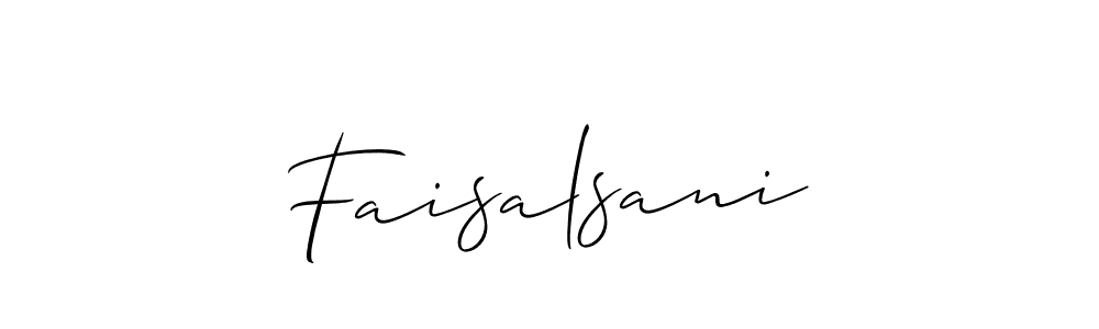 It looks lik you need a new signature style for name Faisalsani. Design unique handwritten (Allison_Script) signature with our free signature maker in just a few clicks. Faisalsani signature style 2 images and pictures png