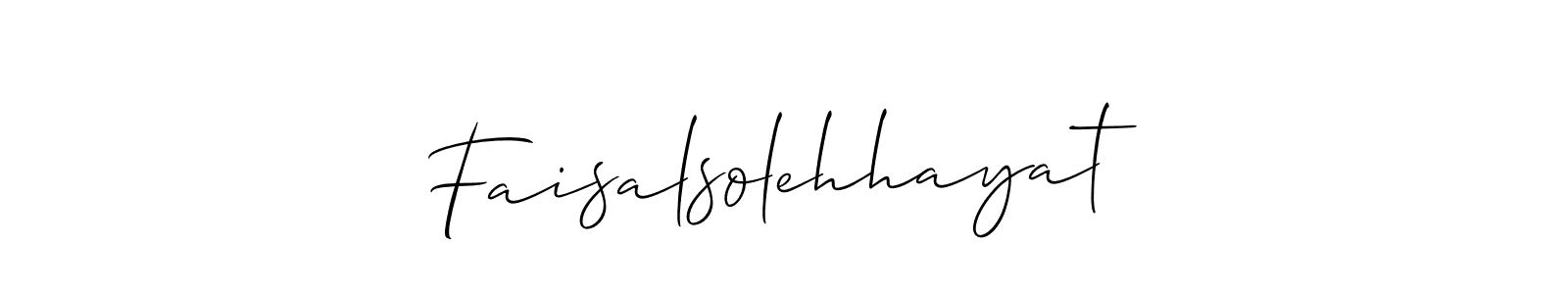 Make a beautiful signature design for name Faisalsolehhayat. With this signature (Allison_Script) style, you can create a handwritten signature for free. Faisalsolehhayat signature style 2 images and pictures png