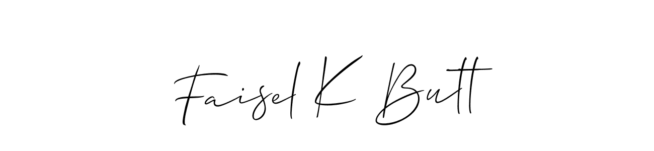 Make a beautiful signature design for name Faisel K Butt. With this signature (Allison_Script) style, you can create a handwritten signature for free. Faisel K Butt signature style 2 images and pictures png