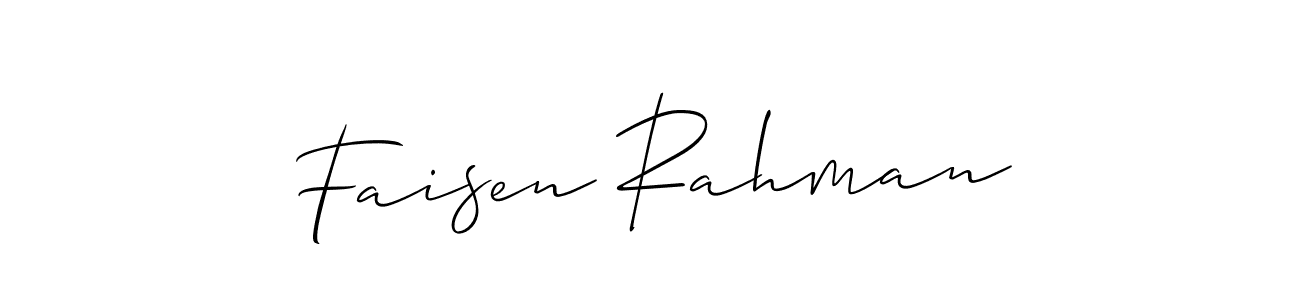 Also we have Faisen Rahman name is the best signature style. Create professional handwritten signature collection using Allison_Script autograph style. Faisen Rahman signature style 2 images and pictures png