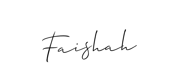 Use a signature maker to create a handwritten signature online. With this signature software, you can design (Allison_Script) your own signature for name Faishah. Faishah signature style 2 images and pictures png