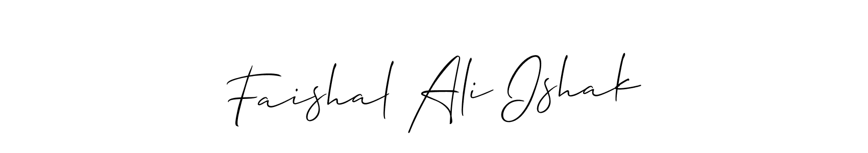 if you are searching for the best signature style for your name Faishal Ali Ishak. so please give up your signature search. here we have designed multiple signature styles  using Allison_Script. Faishal Ali Ishak signature style 2 images and pictures png