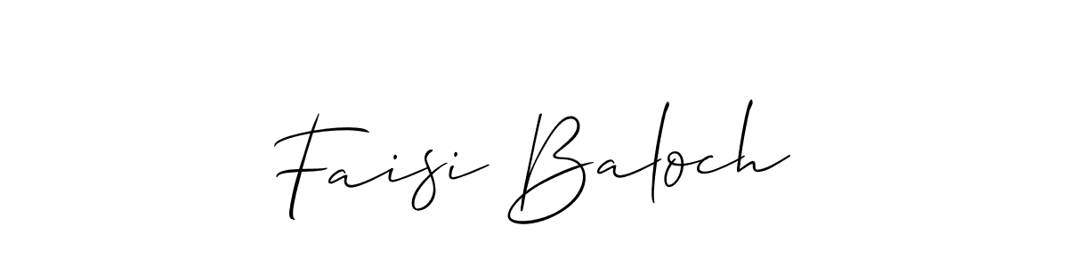 Make a beautiful signature design for name Faisi Baloch. With this signature (Allison_Script) style, you can create a handwritten signature for free. Faisi Baloch signature style 2 images and pictures png
