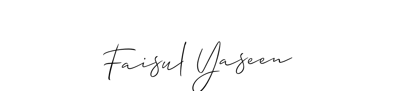 Allison_Script is a professional signature style that is perfect for those who want to add a touch of class to their signature. It is also a great choice for those who want to make their signature more unique. Get Faisul Yaseen name to fancy signature for free. Faisul Yaseen signature style 2 images and pictures png
