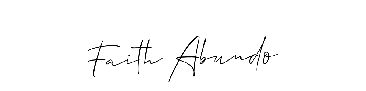 Allison_Script is a professional signature style that is perfect for those who want to add a touch of class to their signature. It is also a great choice for those who want to make their signature more unique. Get Faith Abundo name to fancy signature for free. Faith Abundo signature style 2 images and pictures png