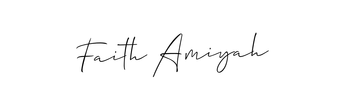 if you are searching for the best signature style for your name Faith Amiyah. so please give up your signature search. here we have designed multiple signature styles  using Allison_Script. Faith Amiyah signature style 2 images and pictures png