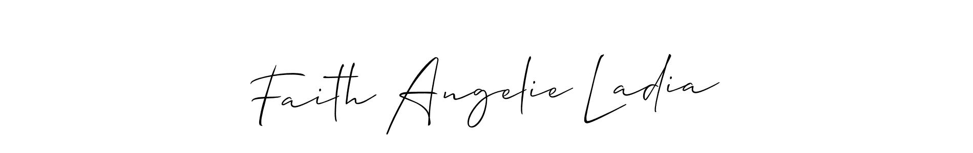 Also You can easily find your signature by using the search form. We will create Faith Angelie Ladia name handwritten signature images for you free of cost using Allison_Script sign style. Faith Angelie Ladia signature style 2 images and pictures png