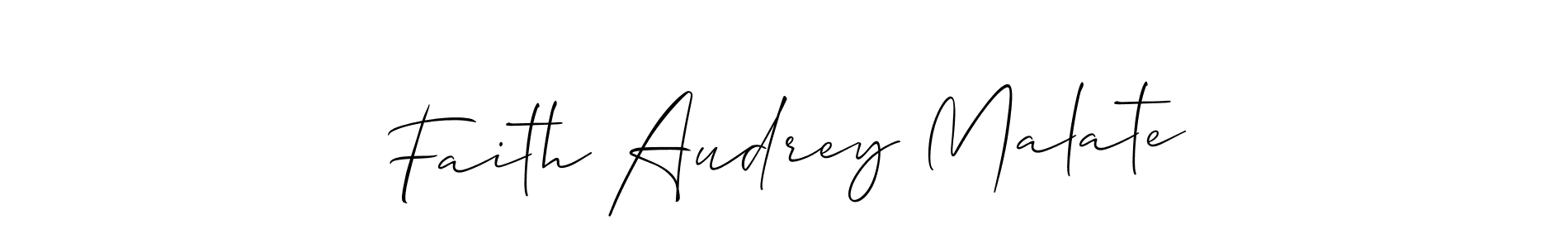 Create a beautiful signature design for name Faith Audrey Malate. With this signature (Allison_Script) fonts, you can make a handwritten signature for free. Faith Audrey Malate signature style 2 images and pictures png