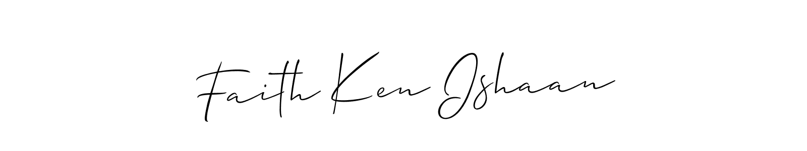 Make a beautiful signature design for name Faith Ken Ishaan. With this signature (Allison_Script) style, you can create a handwritten signature for free. Faith Ken Ishaan signature style 2 images and pictures png