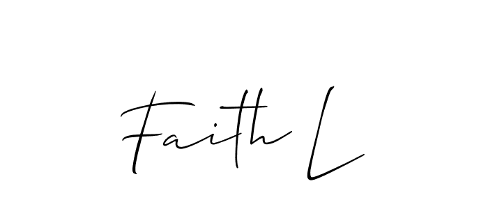 Design your own signature with our free online signature maker. With this signature software, you can create a handwritten (Allison_Script) signature for name Faith L. Faith L signature style 2 images and pictures png