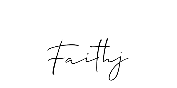 Make a beautiful signature design for name Faithj. With this signature (Allison_Script) style, you can create a handwritten signature for free. Faithj signature style 2 images and pictures png