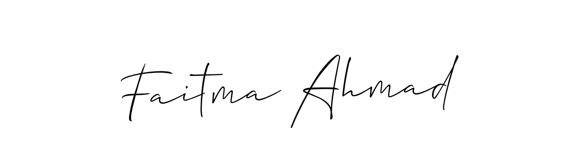 Use a signature maker to create a handwritten signature online. With this signature software, you can design (Allison_Script) your own signature for name Faitma Ahmad. Faitma Ahmad signature style 2 images and pictures png