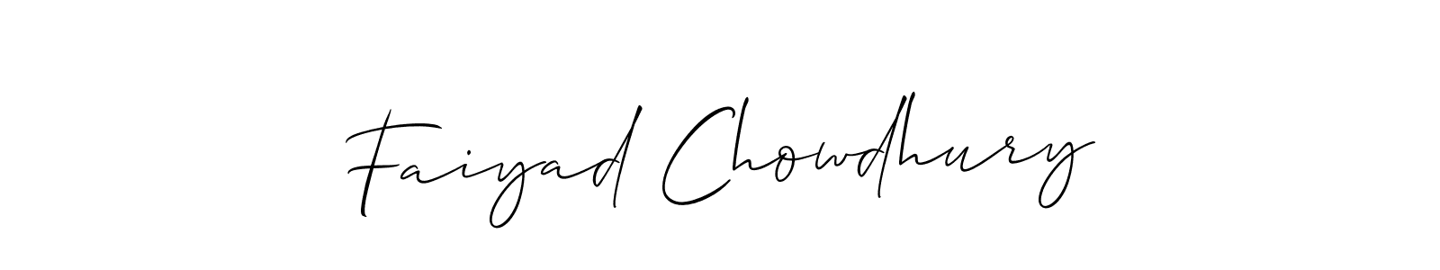 Use a signature maker to create a handwritten signature online. With this signature software, you can design (Allison_Script) your own signature for name Faiyad Chowdhury. Faiyad Chowdhury signature style 2 images and pictures png