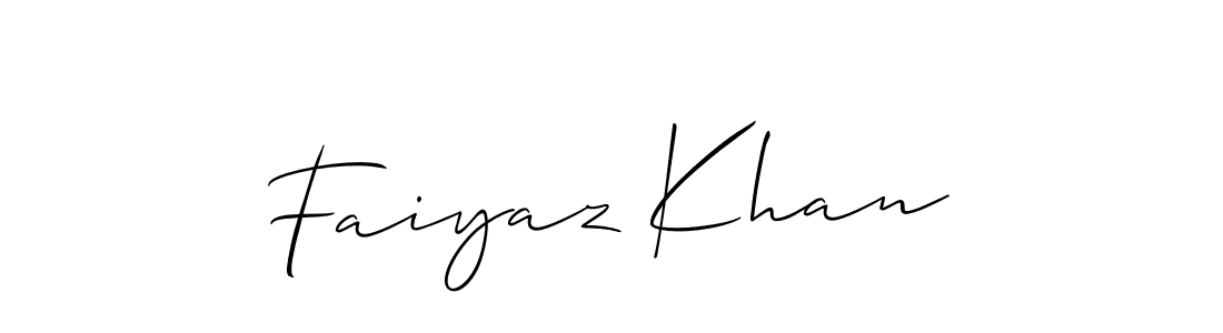 Make a beautiful signature design for name Faiyaz Khan. With this signature (Allison_Script) style, you can create a handwritten signature for free. Faiyaz Khan signature style 2 images and pictures png