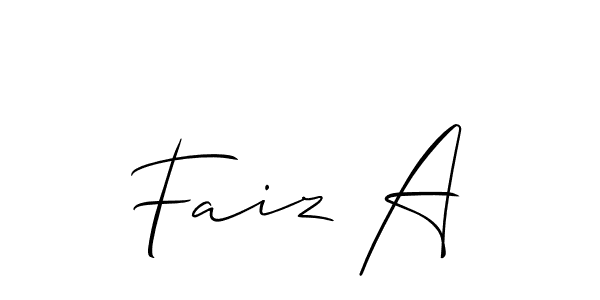 Faiz A stylish signature style. Best Handwritten Sign (Allison_Script) for my name. Handwritten Signature Collection Ideas for my name Faiz A. Faiz A signature style 2 images and pictures png