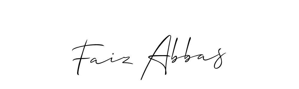 Also we have Faiz Abbas name is the best signature style. Create professional handwritten signature collection using Allison_Script autograph style. Faiz Abbas signature style 2 images and pictures png