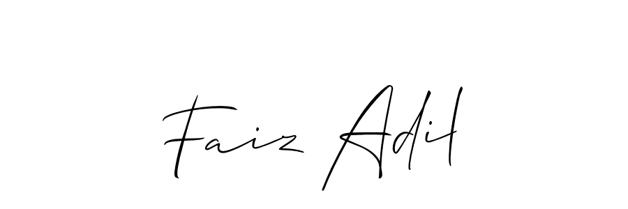 Also You can easily find your signature by using the search form. We will create Faiz Adil name handwritten signature images for you free of cost using Allison_Script sign style. Faiz Adil signature style 2 images and pictures png